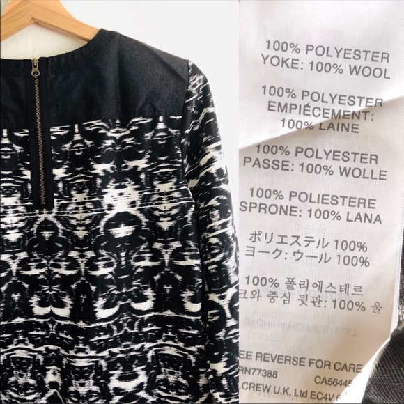 J. Crew Blurred Ikat print short sleeves top in black and white size 2 - Picture 4 of 8